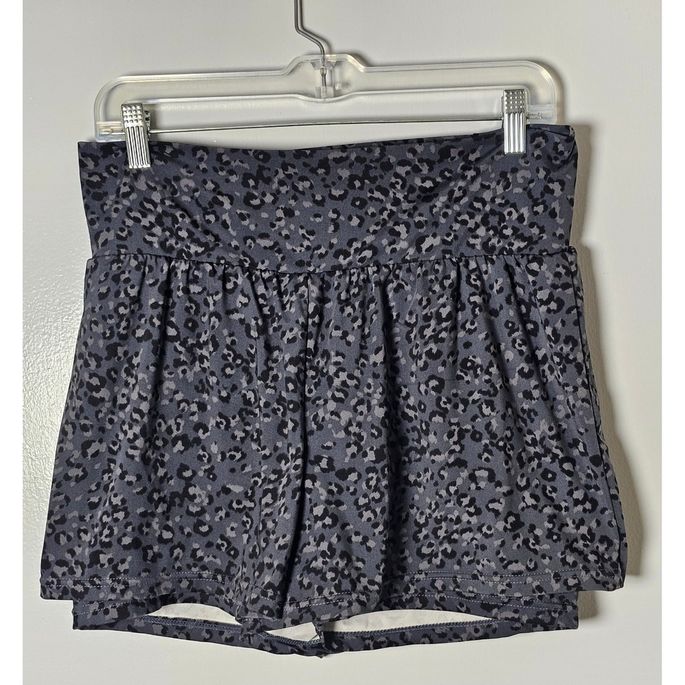 LuLaRoe Rise Endurance Womens Sz XL Leopard Print Athletic Skort Gray Black EUC